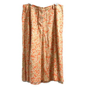 Joneswear Studio Womens 16W peach tan A line skirt midi linen blend summertime